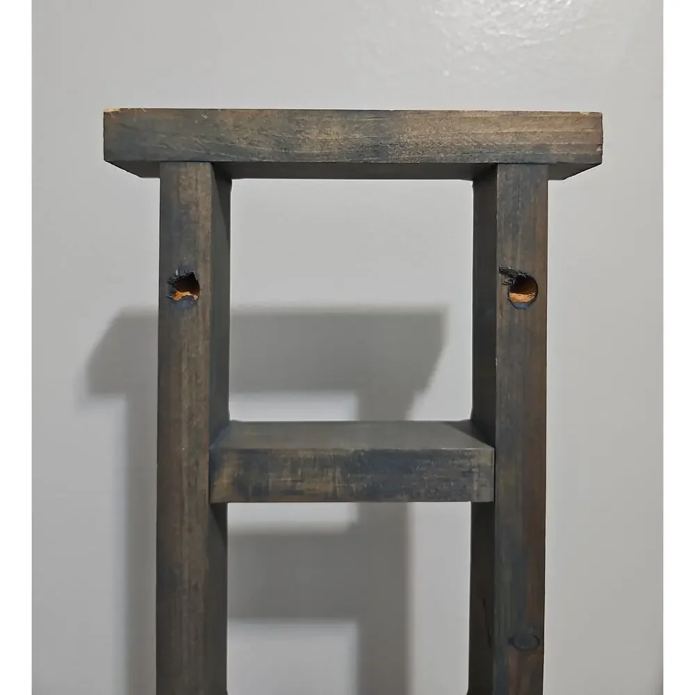 Wooden Trinket Ladder Display Shelf Farmhouse Country Cottagecore Wall Hanging